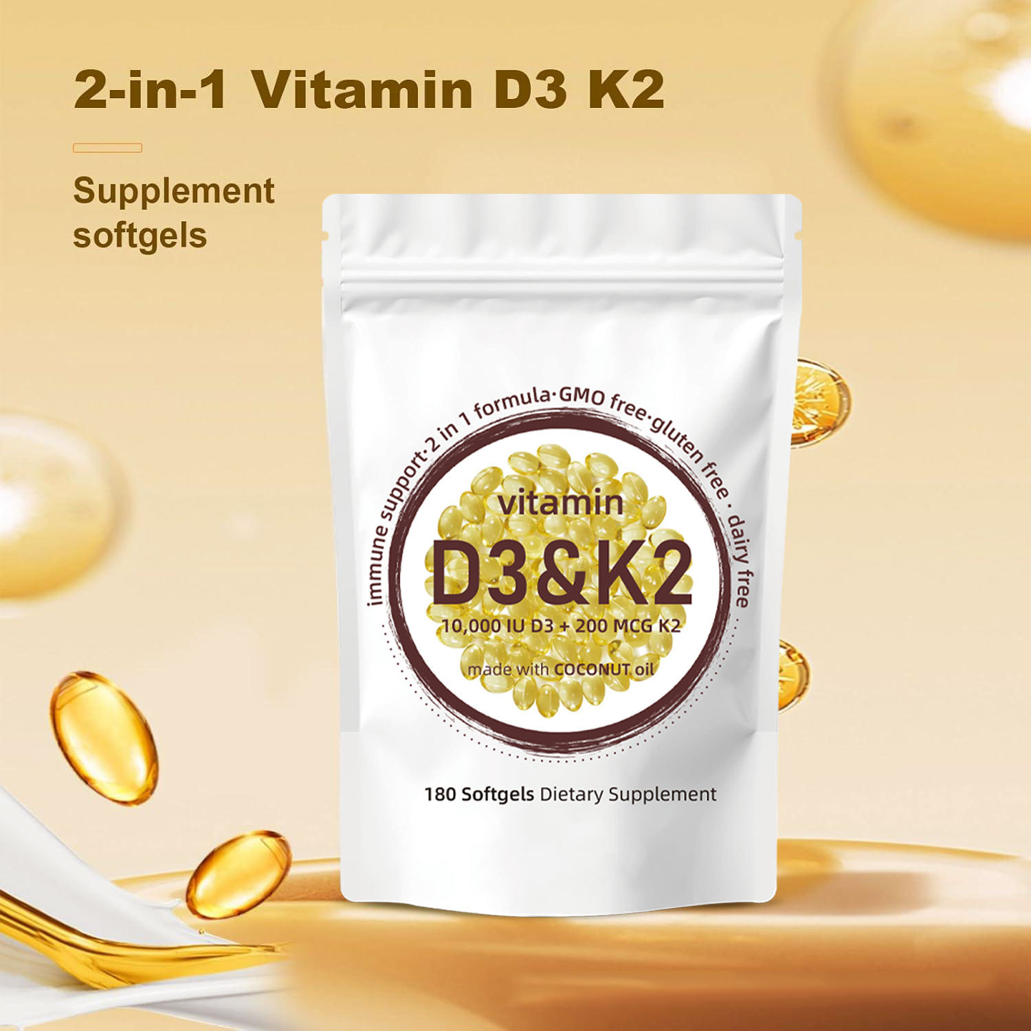 Vitamin D3 K2 Drop - Мягкие капсулы с витамином D3 K2