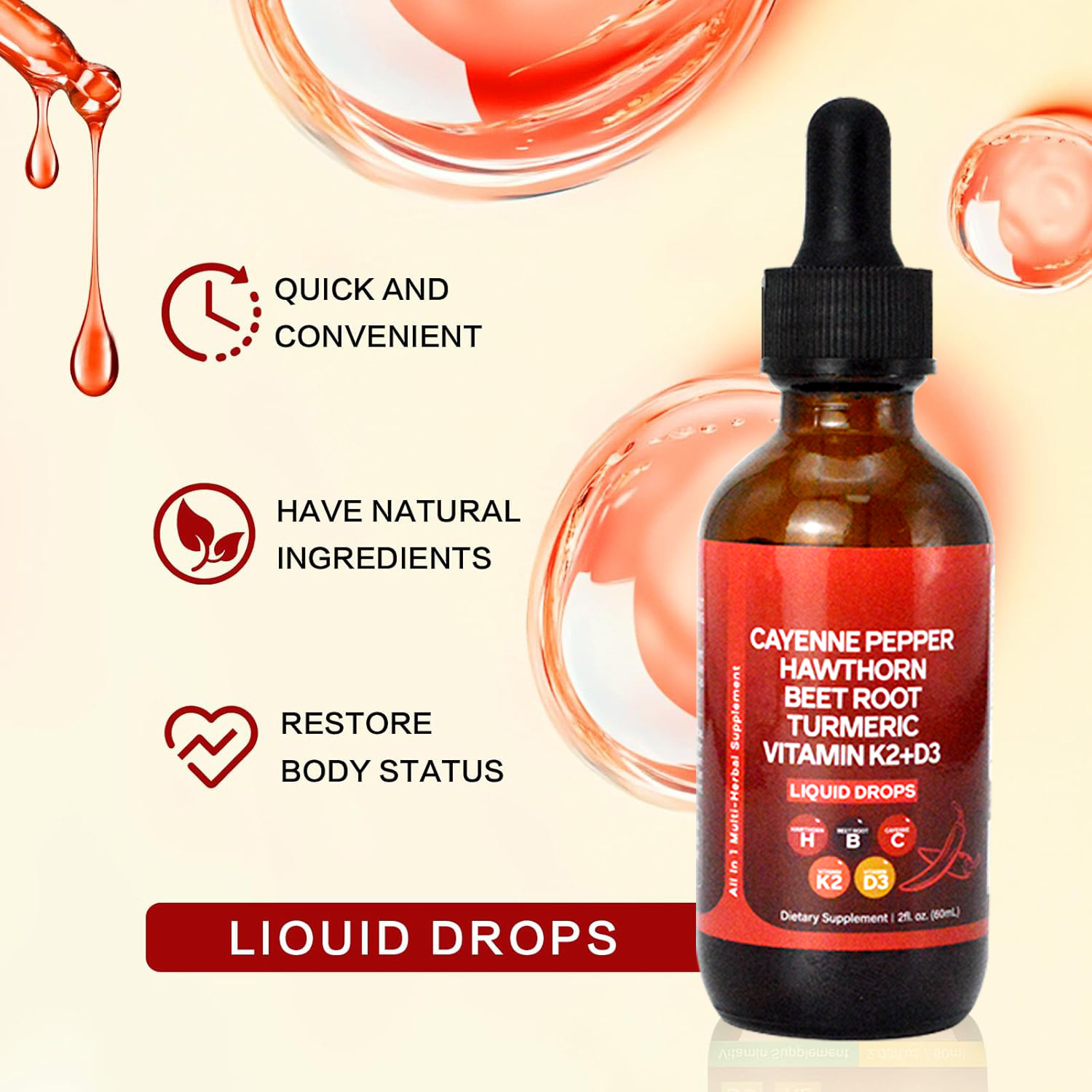 60 мл капли перца Cayenne, жид – обзор и цена Vitamin D3 K2 Drop
