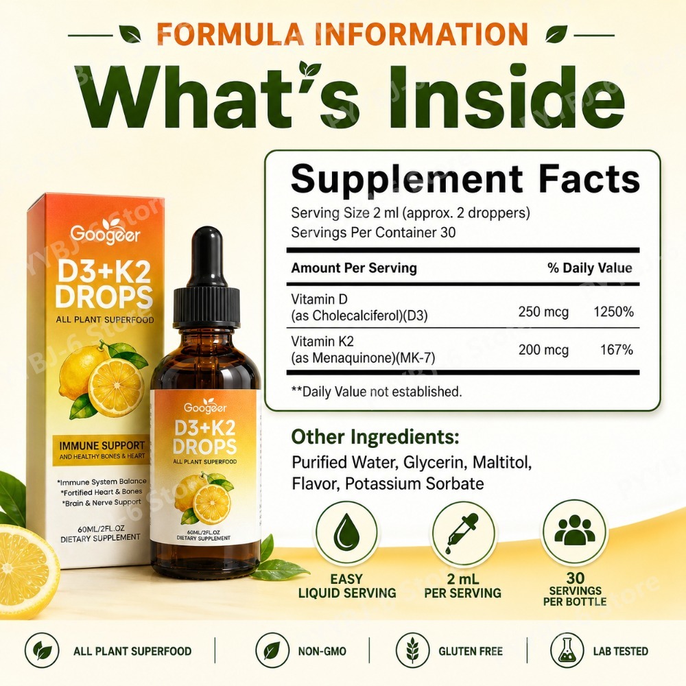 Жидкая добавка с витаминами D3 – обзор и цена Vitamin D3 K2 Drop