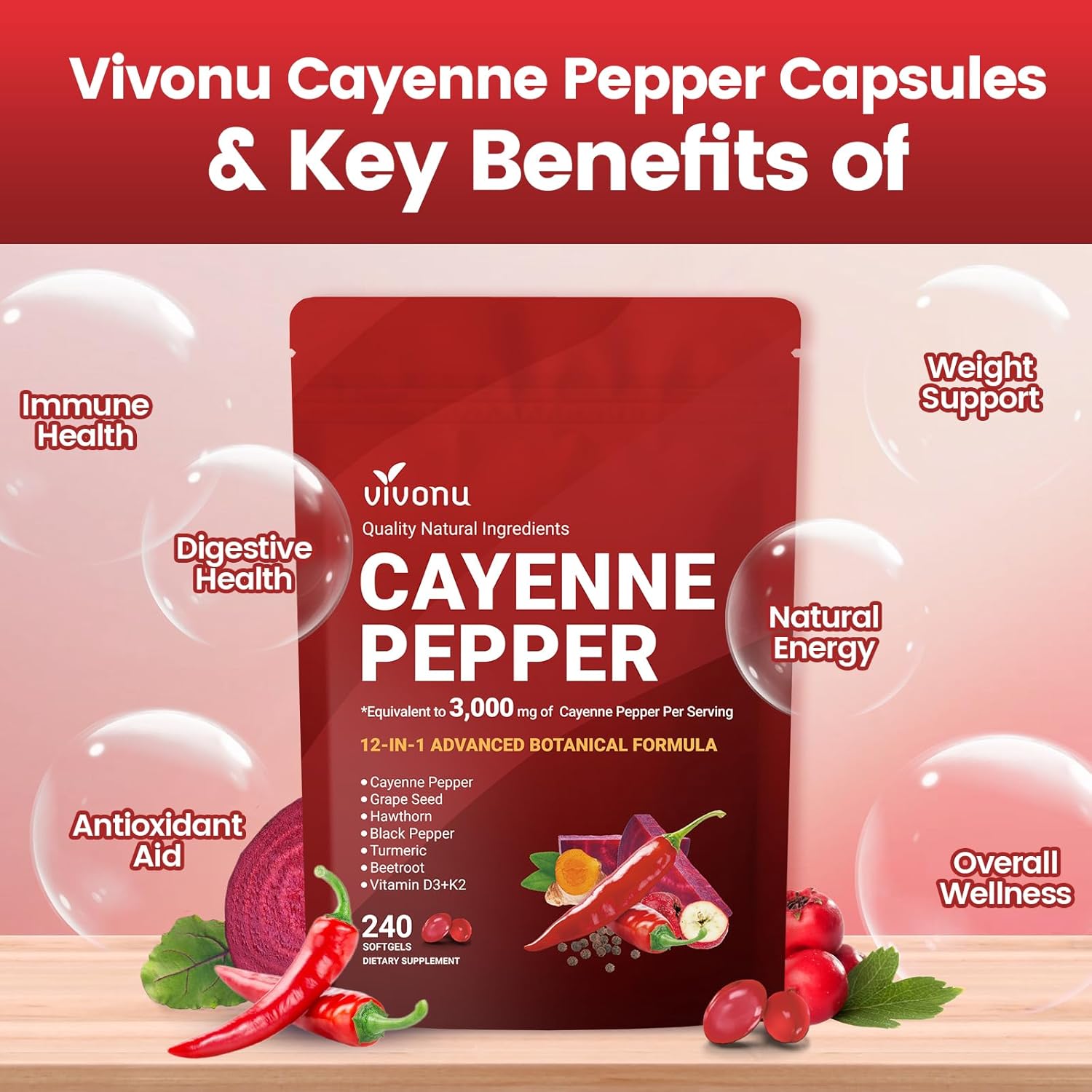 БАД VivoNu Cayenne Pepper Soft – обзор и цена Vitamin D3 K2 Drop