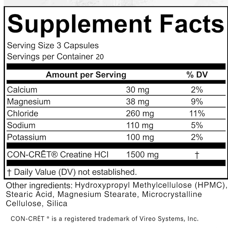 Creatine HCL Capsules 50 Serv/ – обзор и цена Creatine Hcl Capsule