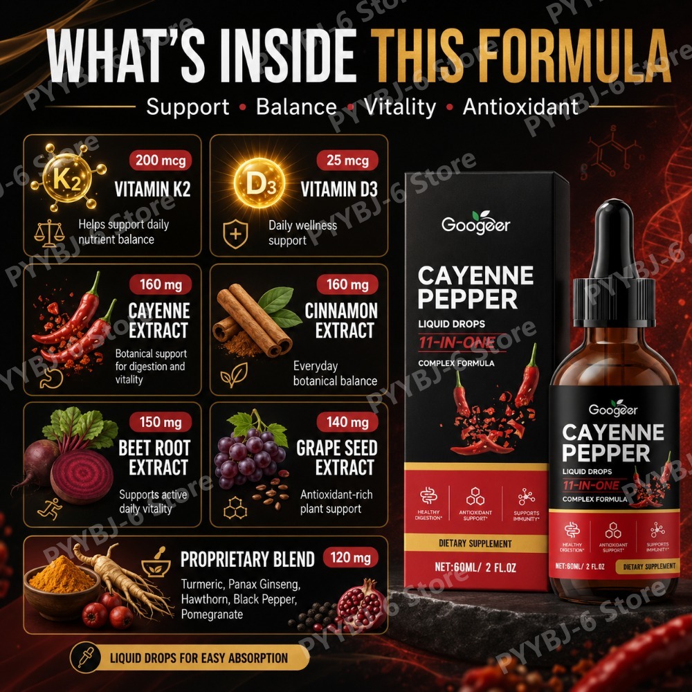Жидкие капли Googeer Cayenne P – обзор и цена Vitamin D3 K2 Drop