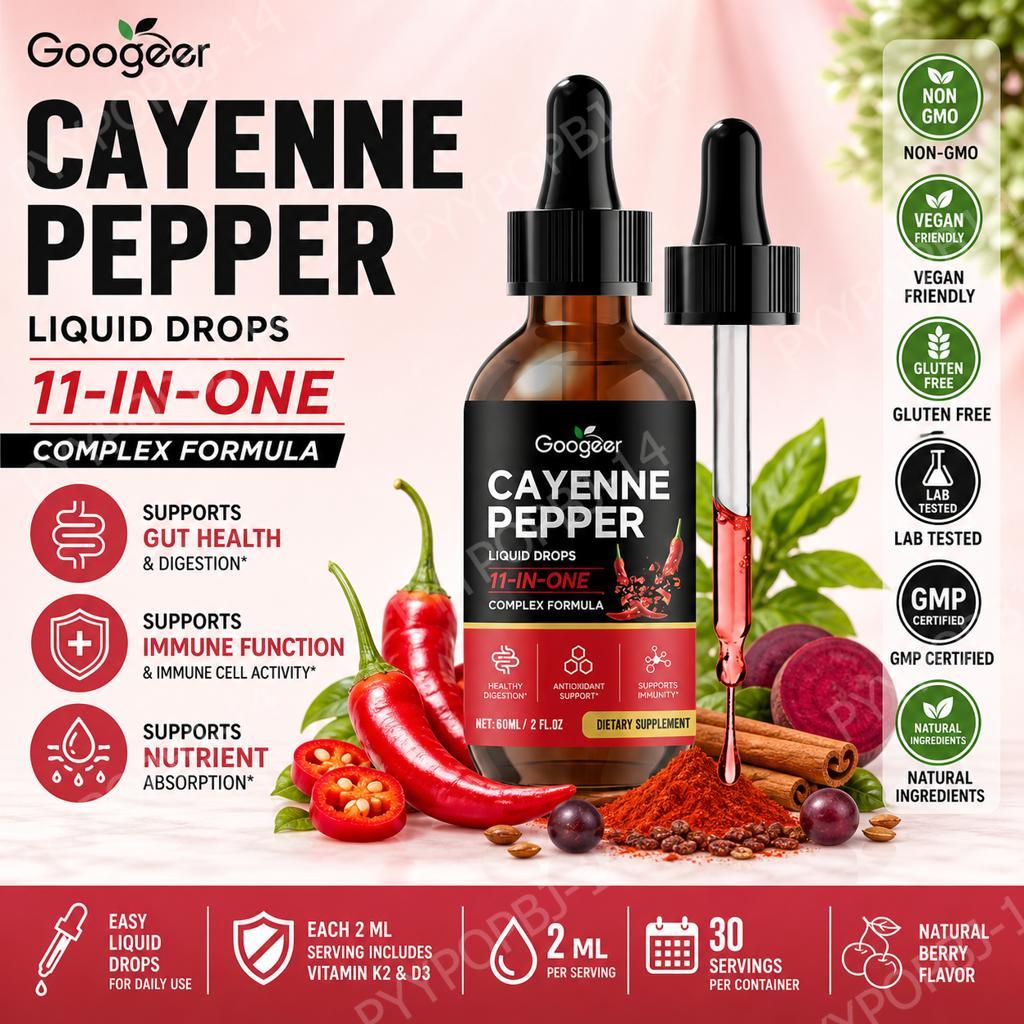 Жидкие капли Googeer Cayenne P – обзор и цена Vitamin D3 K2 Drop